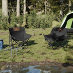 Camping Chairs with Pocket Foldable 2 pcs Black 366548