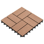 22 pcs Decking Tiles 30x30 cm 2 sqm WPC Brown 277806