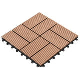 22 pcs Decking Tiles 30x30 cm 2 sqm WPC Brown 277806