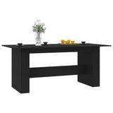 ZNTS Dining Table Black 180x90x76 cm Engineered Wood 800469