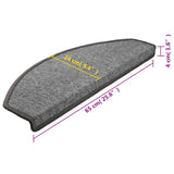 Stair Mats 15 pcs 65x24x4 cm Dark Grey Half Round Large 133885