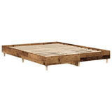 Bed Frame No Mattress Old Wood 150x200 cm King Size Engineered Wood 3328715