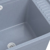 Sink Washbasin for Wall Mounting Grey 50x35x24 cm Resin 4002797