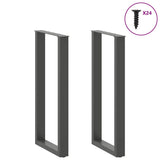 ZNTS Coffee Table Legs U-Shaped 2 pcs Anthracite 50x cm Steel 4013234