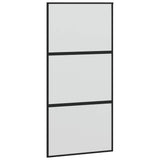 Sliding Door with Hardware Set Black 102,5x205 cm Tempered Glass 3375956