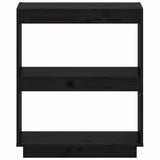Book Cabinet Black 60x35x71 cm Solid Wood Pine 810863