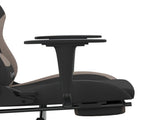 Massage Gaming Chair with Footrest Black and Taupe Fabric 345482