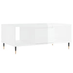 ZNTS Coffee Table High Gloss White 90x50x36.5 cm Engineered Wood 830582