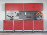 Work Cabinet with Drawer 10 pcs Red Engineered Wood and Steel 3321483