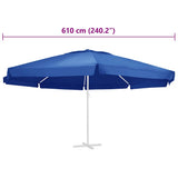 Replacement Fabric for Outdoor Parasol Azure Blue 610 cm 312553