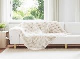 Anti-Slip Faux Rabbit Fur Blanket Olite 4 pcs White Polyester 42021845