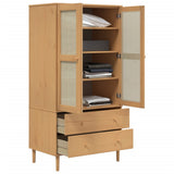 Wardrobe SENJA Rattan Look Brown 90x55x175 cm Solid Wood Pine 358034