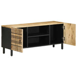 TV Cabinet Black 105x33.5x46 cm Solid Rough Wood Mango 4018628