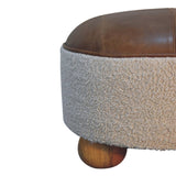 Cream Boucle Buffalo Footstool IN3499