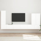 TV Wall Cabinet Set Wall-mounted 6 pcs High Gloss White 3408956