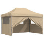 ZNTS Foldable Party Tent Pop-Up with 4 Sidewalls Beige 4005023