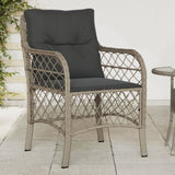 Garden Chairs with Cushions 2 pcs Light Grey Poly Rattan 365158