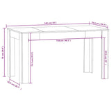 Dining Table Smoked Oak 140x74.5x76 cm Engineered Wood 815198