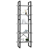 5-Tier Book Cabinet Concrete Grey 60x30x175 cm Engineered Wood 3081982
