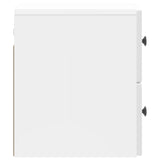Wall-Mounted Bedside Cabinet with Drawer 2 pcs High Gloss White 897964