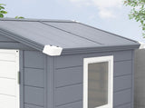4.4ft x 3.3ft size Aluminium Frame and Plastic Wall Shed, with Foundation - Grey T3398P317748