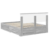Bed Frame with Drawer Grey Sonoma 160 x 200 cm Engineered Wood 3408243