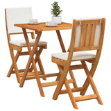Bistro Set with Cushion 3 pcs Oil Natural Solid Acacia Wood 4105510