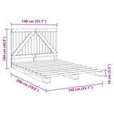 Bed Frame Grey Solid pinewood Double Durable Bed Frame 3281564