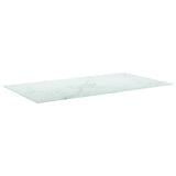 Table Top White 120x65 cm 8mm Tempered Glass with Marble Design 322260