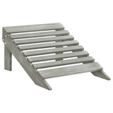 Garden Chair with Ottoman Wood Grey 45700