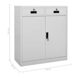 Office Cabinet Light Grey 90x40x102 cm Steel 336410