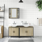 ZNTS 3 Piece Bathroom Cabinet Set Sonoma Oak Engineered Wood 3214731