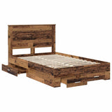 Bed Frame with Drawer with Headboard Manual Engineered Wood 3410332