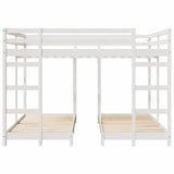 Triple Bunk Bed Frame White 160 x 200 cm Solid Pine Wood 3414562