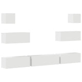 7 Piece TV Cabinet Set White Engineered Wood 3114542