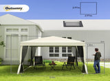 3 x 3 Pop Up Gazebo with 4 Mesh Sides and Carry Bag, Height Adjustable Party Canopy Tent, T3398P320005