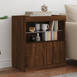 Sideboard with LED Lights Brown Oak 60x37x67 cm 836657