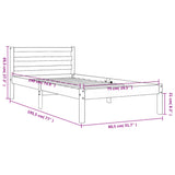 Bed Frame without Mattress Wax Brown 75x190 cm Small Single Solid Wood Pine 844137