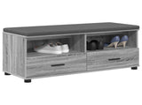 Hall Bench with Cushion with Shelf Grey Sonoma 100 x 38 x 46 cm 891469