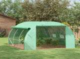 Polytunnel Greenhouse Walk-in Grow House Tent with Roll-up Sidewalls, Zipped Door and 6 Windows, T3398P325242