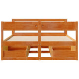 Bed Frame without Mattress Wax Brown 135x190 cm Double Solid Wood Pine 3306398