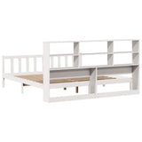 Bookcase Bed without Mattress White 180x200 cm Super King Solid Wood Pine 3321711