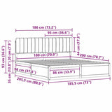 Bed Frame with Upholstered Headboard Dark Grey 180 x 200 cm 3398215