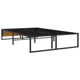 Bed Frame without Mattress Black Metal 120x200 cm 324815