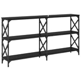 Console Table Black Oak 156 x 28 x 80.5 cm Engineered Wood 882786