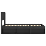 Bed Frame with Storage and Headboard Black 75 x 190 cm 3414268