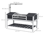 Wooden Tortoise Enclosure w/ Adjustable Lamp Holder, Openable Lid, Dual Main Houses, Storage Shelf, T3398P350005