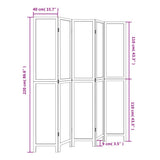 Room Divider 5 Panels Dark Brown Solid Wood Paulownia 358664