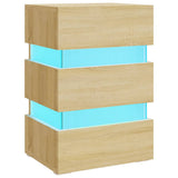 ZNTS LED Bedside Cabinet Sonoma Oak 45x35x67 cm Engineered Wood 326843