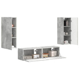 TV Cabinet Set Wall-mounted 2 pcs Concrete Grey Engineered Wood 3408973